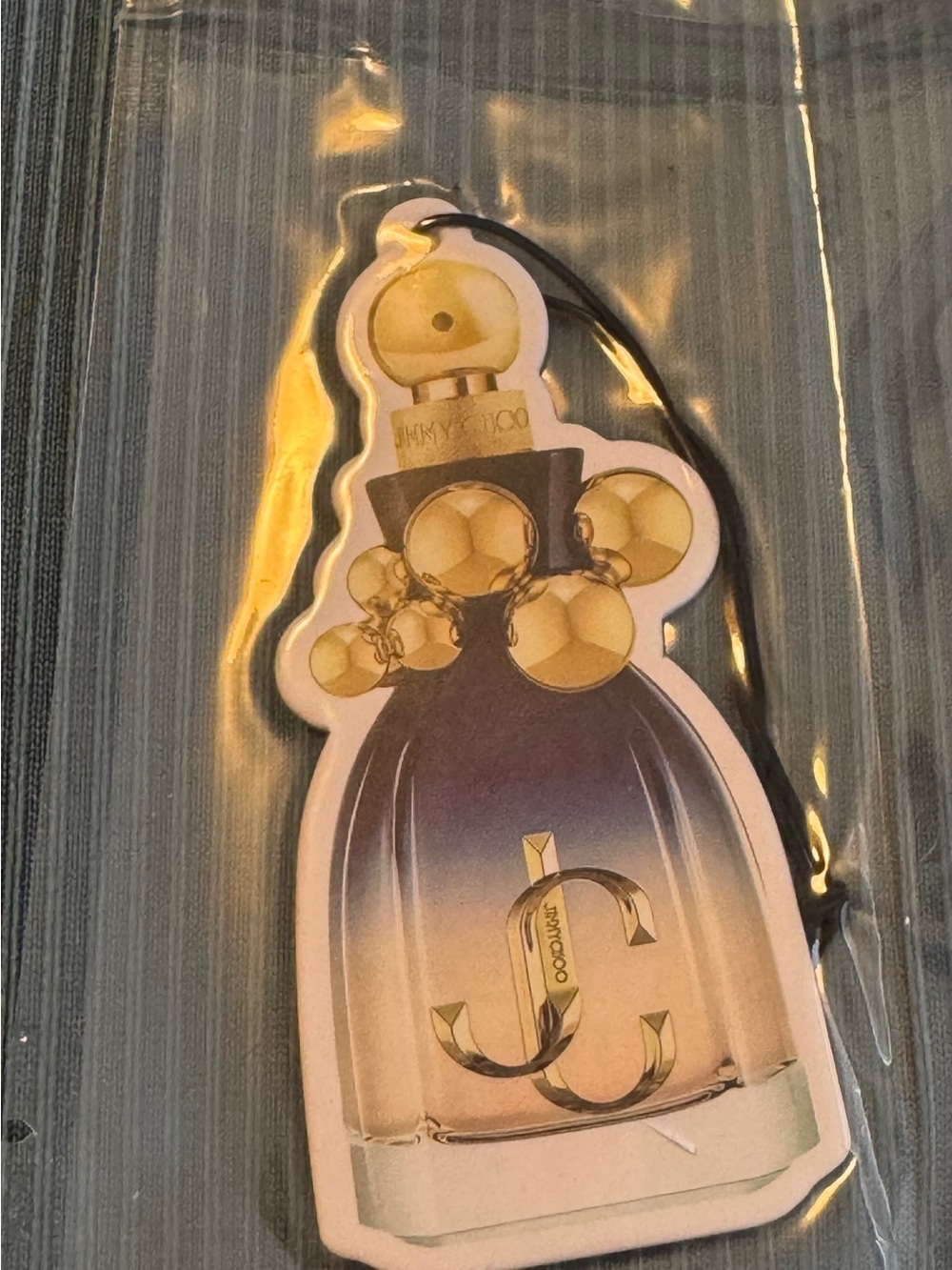 Jimmy Choo Purple-to-Pink Gradient Bottle Charm with Gold Accents